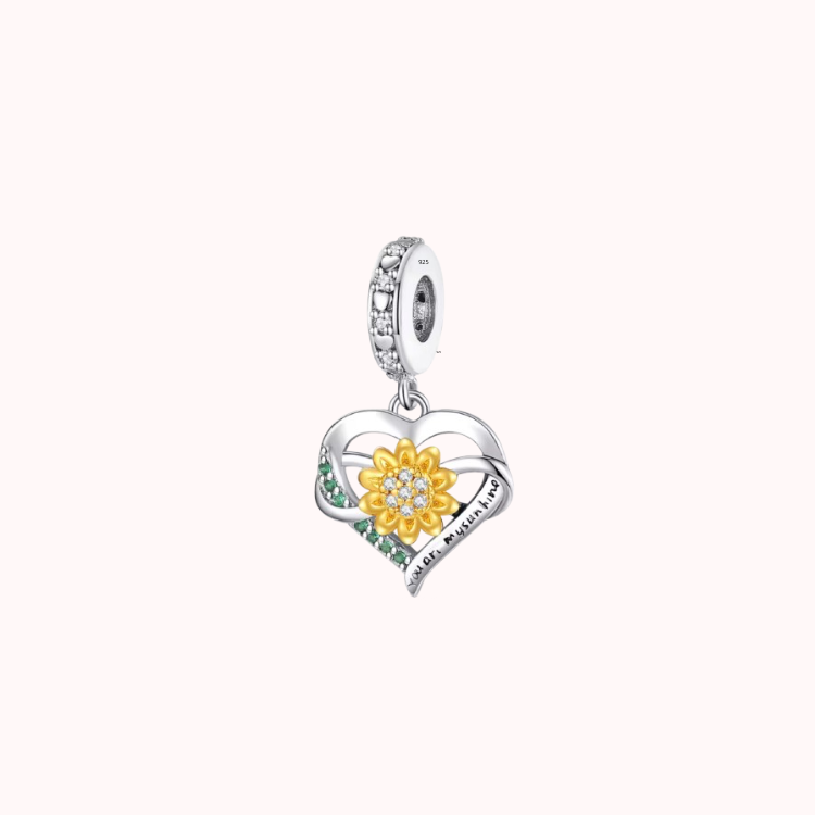 Solros Hjärthänge i Sterling Silver 925 “You are my sunshine” Smycke