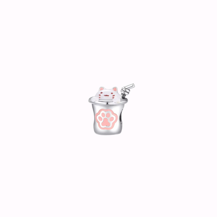 Söt Katt Tass Mugg Berlock – Sterlingsilver