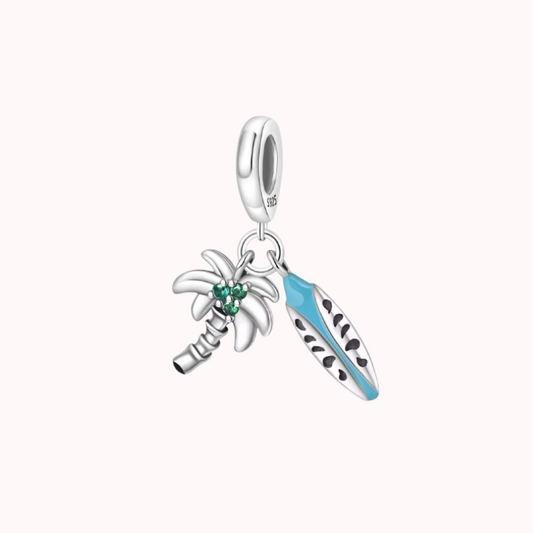 Hängberlock med Palm och Surfbräda – Sterling Silver