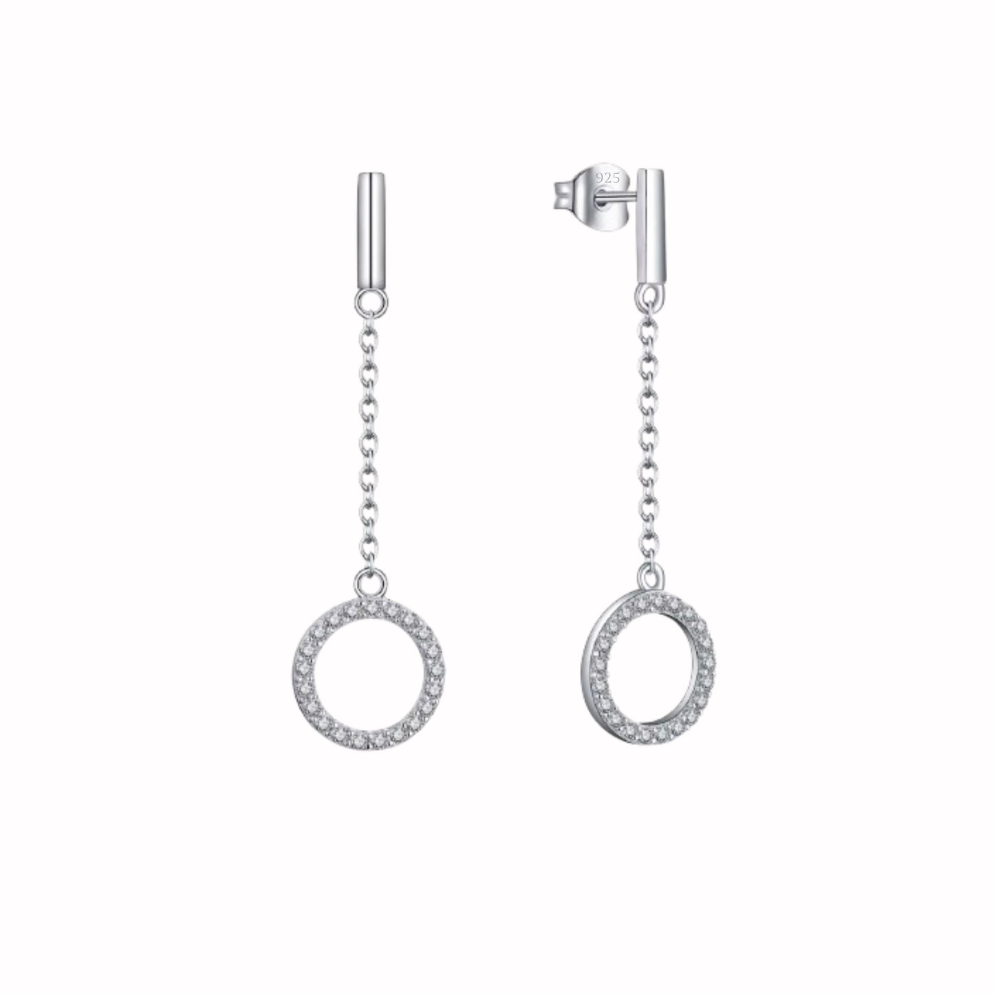 Eleganta örhängen i sterling silver 925 med gnistrande kubisk zirkonia