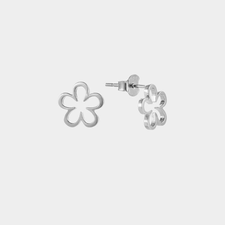 Sterling silver örhängen i blomform – enkel och fin design