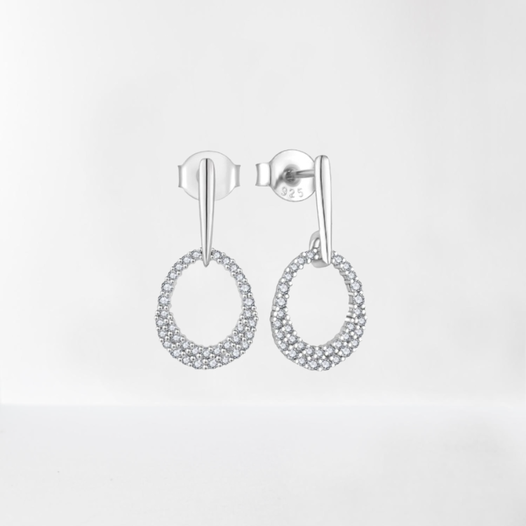 Eleganta Örhängen i 925  Sterlingsilver. Drop Stud örhängen.