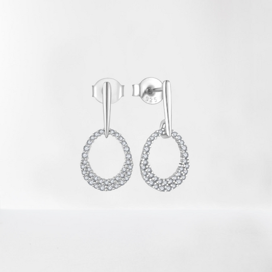 Eleganta Örhängen i 925  Sterlingsilver. Drop Stud örhängen.